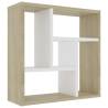 Modern Wall Shelf - White & Sonoma Oak - 45.1x16x45.1 cm