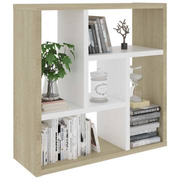 Modern Wall Shelf - White & Sonoma Oak - 45.1x16x45.1 cm