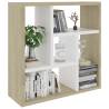 Modern Wall Shelf - White & Sonoma Oak - 45.1x16x45.1 cm