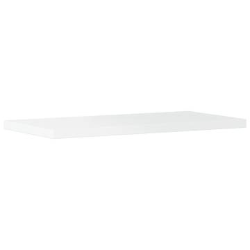 High Gloss White Bookshelf Boards - 4pcs | 40x20 cm