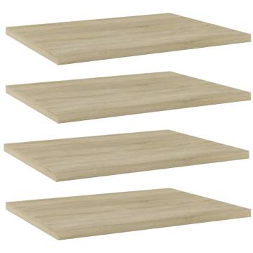 4 pcs Bookshelf Boards Sonoma Oak - Engineered Wood | HipoMarket