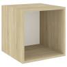 Wall Cabinet White & Sonoma Oak - 37x37 cm - Modern Storage