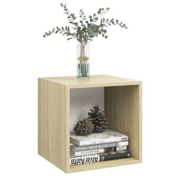 Wall Cabinet White & Sonoma Oak - 37x37 cm - Modern Storage