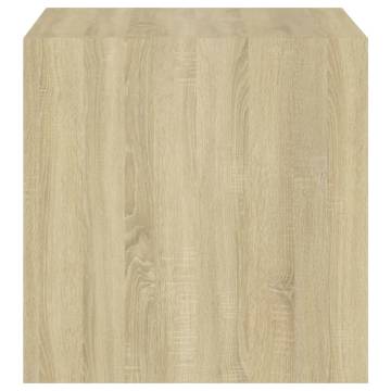 Wall Cabinet White & Sonoma Oak - 37x37 cm - Modern Storage