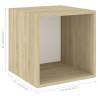 Wall Cabinet White & Sonoma Oak - 37x37 cm - Modern Storage