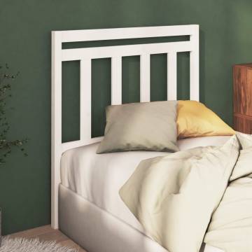 Stylish White Bed Headboard | Solid Pine, 106x4x100 cm