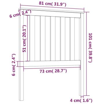 Stylish White Pine Bed Headboard | 81x6x101 cm