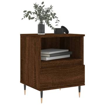 Stylish Brown Oak Bedside Cabinets - Set of 2 | HipoMarket