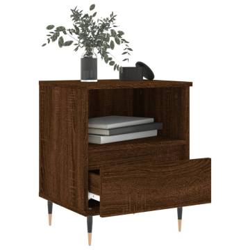 Stylish Brown Oak Bedside Cabinets - Set of 2 | HipoMarket