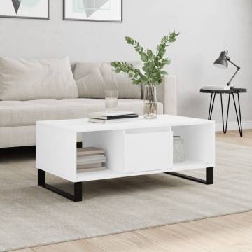 Elegant White Coffee Table - 90x50x36.5 cm | Hipomarket