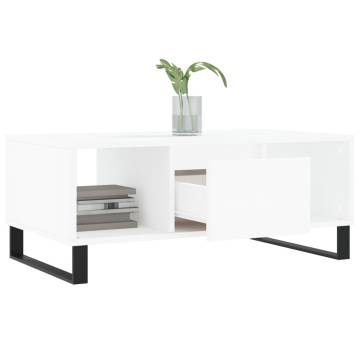 Elegant White Coffee Table - 90x50x36.5 cm | Hipomarket