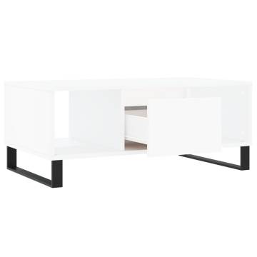 Elegant White Coffee Table - 90x50x36.5 cm | Hipomarket