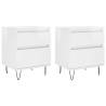 Stylish High Gloss White Bedside Cabinets - Set of 2 | Hipomarket