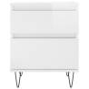 Stylish High Gloss White Bedside Cabinets - Set of 2 | Hipomarket