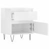 Stylish High Gloss White Bedside Cabinets - Set of 2 | Hipomarket