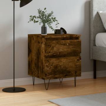 Stylish Smoked Oak Bedside Cabinet | 40x35x50 cm - Hipomarket