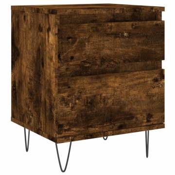 Stylish Smoked Oak Bedside Cabinet | 40x35x50 cm - Hipomarket