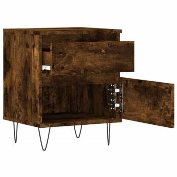 Stylish Smoked Oak Bedside Cabinet | 40x35x50 cm - Hipomarket