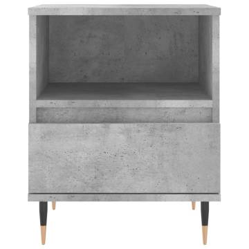 Stylish Concrete Grey Bedside Cabinet - 40x35x50 cm