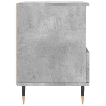 Stylish Concrete Grey Bedside Cabinet - 40x35x50 cm