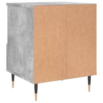 Stylish Concrete Grey Bedside Cabinet - 40x35x50 cm