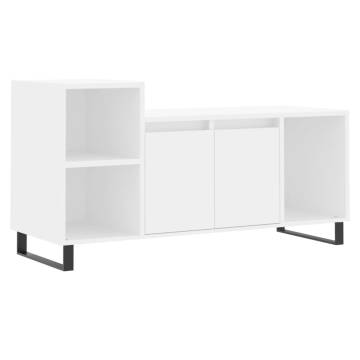 Stylish White TV Cabinet - 100x35x55 cm Engineered Wood