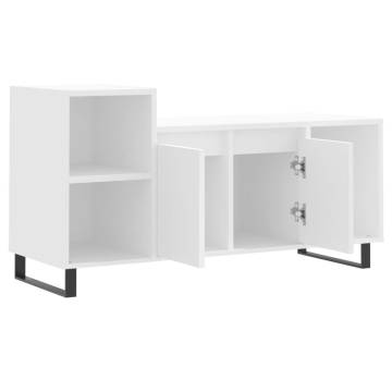 Stylish White TV Cabinet - 100x35x55 cm Engineered Wood