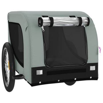 Pet Bike Trailer - Grey & Black Oxford Fabric | HipoMarket