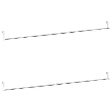 Curtain Rails 2 pcs White and Silver 90-135 cm Aluminium