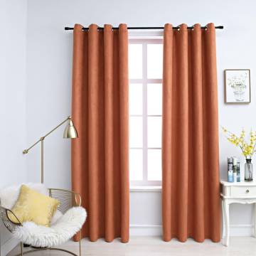 Rust Blackout Curtains with Metal Rings - 140x175 cm | Hipomarket