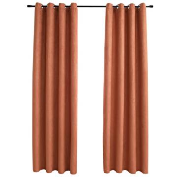 Rust Blackout Curtains with Metal Rings - 140x175 cm | Hipomarket