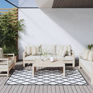 Outdoor Rug Grey & White 100x200 cm - Reversible Design