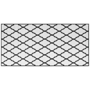 Outdoor Rug Grey & White 100x200 cm - Reversible Design