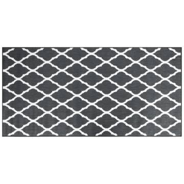 Outdoor Rug Grey & White 100x200 cm - Reversible Design