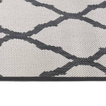 Outdoor Rug Grey & White 100x200 cm - Reversible Design