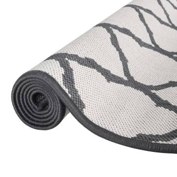 Outdoor Rug Grey & White 100x200 cm - Reversible Design