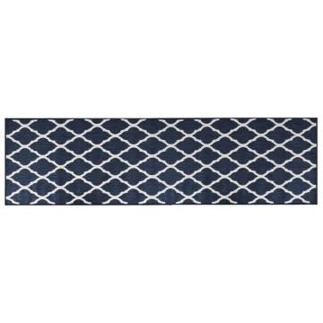 Stylish Navy & White Outdoor Rug 80x250 cm - Reversible Design