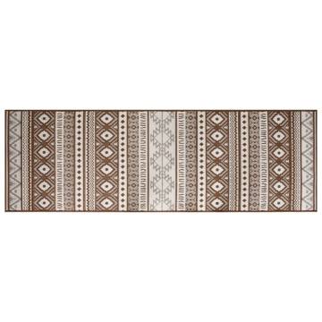 Stylish Outdoor Rug 80x250 cm Brown & White Reversible Design