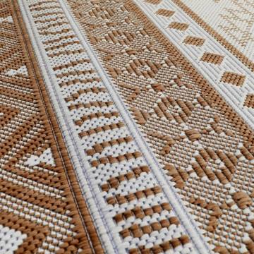 Stylish Outdoor Rug 80x250 cm Brown & White Reversible Design