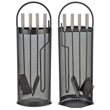 HI Fireplace Tool Set 5 pcs - Elegant Black Design | HipoMarket