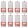 Bolsius Rustic Pillar Candles Shine 8 pcs 100x50 mm Cloudy White Colour cloudy white Size 100 x 50 mm Quantity in Package 8 