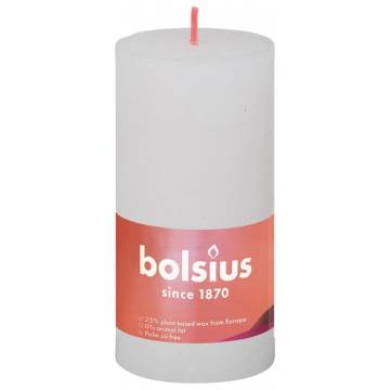 Bolsius Rustic Pillar Candles Shine - 8 pcs Cloudy White