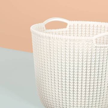 Curver Storage Basket Knit Round L 30L - Creamy White