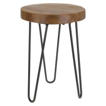 H&S Collection Decorative Stool with Metal Legs - 30x42 cm