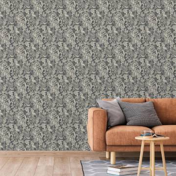 DUTCH WALLCOVERINGS Mae Wallpaper Black & Beige - Stylish Decor