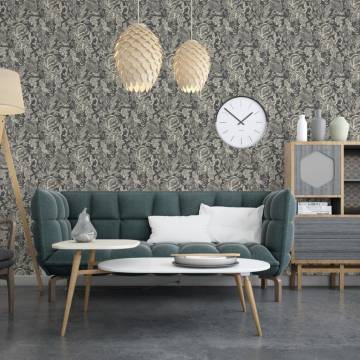 DUTCH WALLCOVERINGS Mae Wallpaper Black & Beige - Stylish Decor