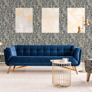 DUTCH WALLCOVERINGS Mae Wallpaper Black & Beige - Stylish Decor