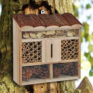 HI Insect Nesting House - Natural Wood Garden Ornament