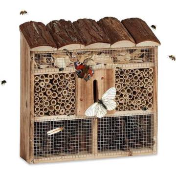 HI Insect Nesting House - Natural Wood Garden Ornament