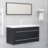 Stylish 2 Piece Bathroom Furniture Set - Grey Engineered Wood